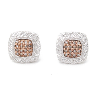 Orecchini in argento con Diamante Champagne