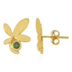 Orecchini in argento con Diamante Verde I3