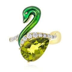 Anello in oro con Peridoto Dashihe  (CIRARI)