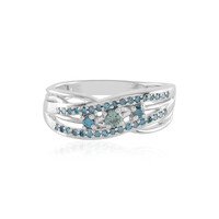 Anello in argento con Diamante Blu I2