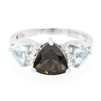 Anello in argento con Quarzo Fumè