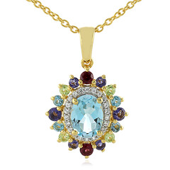 Collana in argento con Topazio Blu Cielo