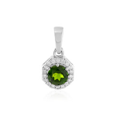 Ciondolo in argento con Diopside Russo