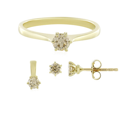 Parure in oro con Diamante Cioccolato SI2