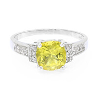 Anello placcato in platino con Apatite Gialla