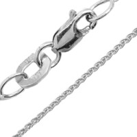 Catena spiga in Oro Bianco 9K - 45 cm - 1,3 g
