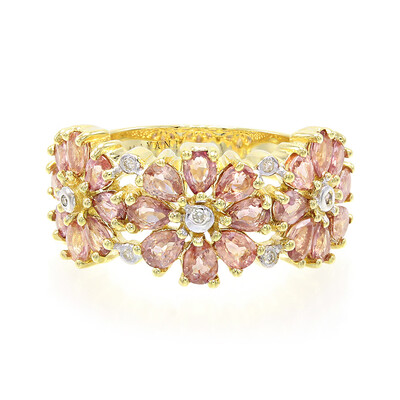 Anello in oro con Zaffiro Padparadscha (non riscaldato) (AMAYANI)