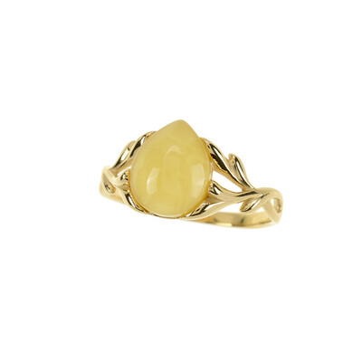 Anello in argento con Ambra Baltica (dagen)