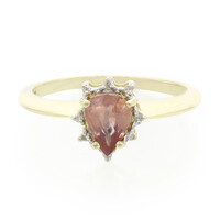 Anello in oro con Zaffiro Padparadscha (non riscaldato)