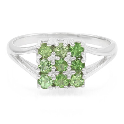 Anello in argento con Granato Menta Merelani