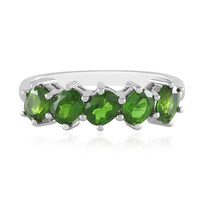 Anello in argento con Diopside Russo