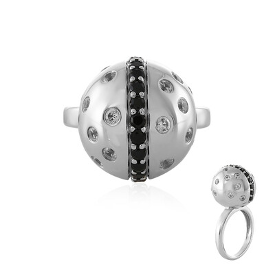 Anello in argento con Spinello Nero (MONOSONO COLLECTION)