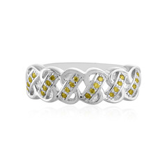 Anello in argento con Diamante Giallo I3