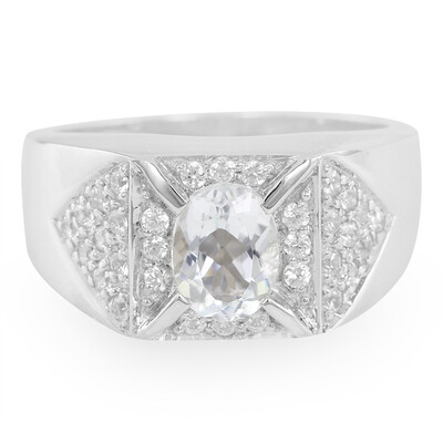 Anello da uomo in argento con Berillo Fancy