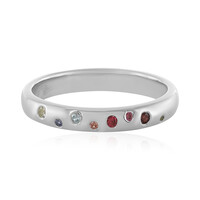 Anello in argento con Zaffiro Fancy