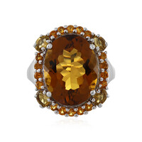 Anello in argento con Quarzo Cognac