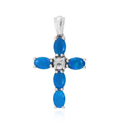 Ciondolo in argento con Opale Blu Neon
