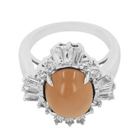 Anello in argento con Pietra di Luna Arancione