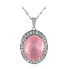 Collana in argento con Quarzo rosa pastello