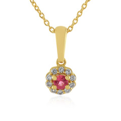 Collana in argento con Spinello Rosa