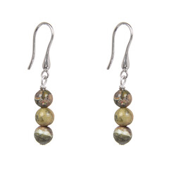 Orecchini in argento con Riolite della Foresta Pluviale
