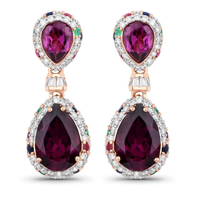 Orecchini in oro con Granato Magenta (SUHANA)