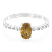 Anello in argento con Quarzo Champagne