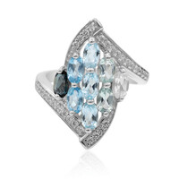 Anello in argento con Topazio Blu Londra