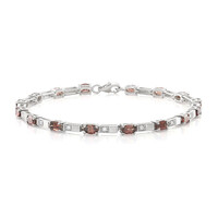 Bracciale placcato in platino con Zircone Rosso