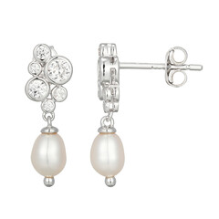 Orecchini in argento con Perla d'Acqua Dolce Bianca