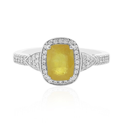 Anello in argento con Zaffiro Giallo del Madagascar