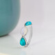 Anello in argento con Turchese Kingman Mohave Blu (Faszination Türkis)