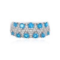 Anello in argento con Apatite Blu Neon