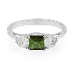 Anello in argento con Tormalina Oliva