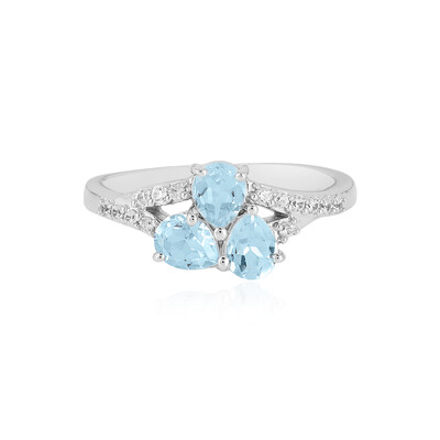Anello in argento con Topazio Blu Cielo