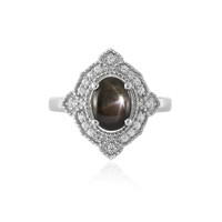 Anello in argento con Zaffiro Stellato Nero