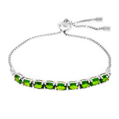 Bracciale in argento con Diopside Russo