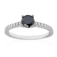 Anello in platino con Diamante Nero