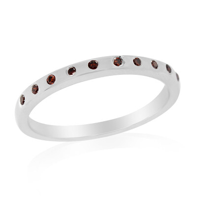 Anello in argento con Diamante Rosso I3