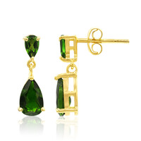 Orecchini in argento con Diopside Russo