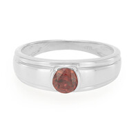 Anello da uomo in argento con Granato Mozambico