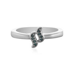 Anello in argento con Diamante Blu I2