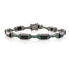 Bracciale in argento con Spinello Nero (KM by Juwelo)