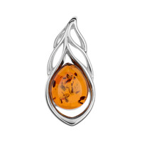 Ciondolo in argento con Ambra Baltica Cognac