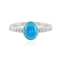 Anello in argento con Opale Blu dell'Etiopia