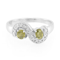 Anello placcato in platino con Tormalina Cuprian