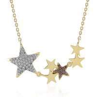 Collana in argento con Zircone Cognac
