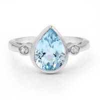 Anello in argento con Topazio Blu Cielo