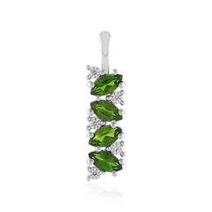 Ciondolo in argento con Diopside Russo