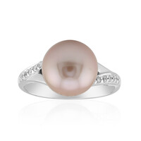 Anello in argento con Perla Ming Porpora (TPC)